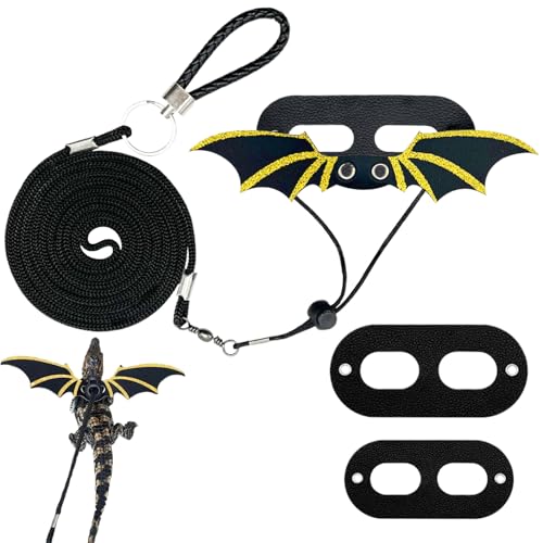 Teksome Bartagame Geschirr mit Leine | Bartagamen Geschirr Set,Ausbruchssicher Reptilienleine Und Zuggeschirr Für Schildkröten Hamster Im Outdoor Spaziergang Training Und Ausstattung von Teksome