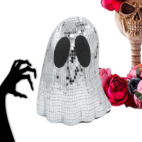 Teksome Disco Ghost Partydekoration,Innenbereich Halloween Dekoration | Glitzer Geist Dekozeichen Etagere Schmuck für Kamin Wohnzimmertisch Schreibtisch Raumdekoration Halloween von Teksome