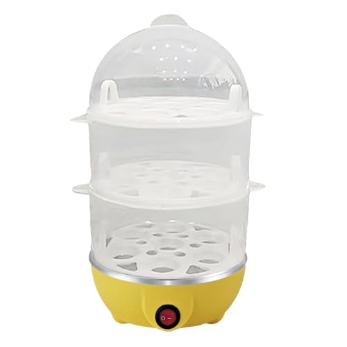 Teksome Eierkocher für Hartgekochte Eier | Automatischer 3 Ebenen Eierkocher Für Hartgekochte Eier,Küchengerät mit Deckel aus Glas für Haushalt Gastronomie Hotel von Teksome