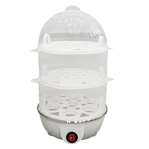 Teksome Elektrischer Eierkocher,Automatischer 3 Ebenen Eierkocher Für Hartgekochte Eier | Küchengerät mit Deckel aus Glas für Haushalt Gastronomie Hotel von Teksome