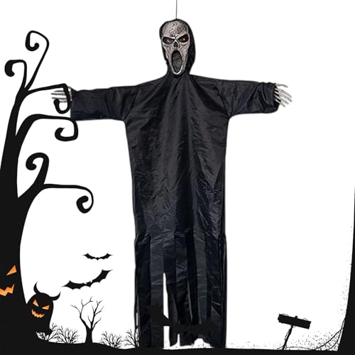 Teksome Fliegende Geistervogelscheuche - Große Furchteinflößende Spukfiguren,Beleuchtung Mit Soundeffekten Für Party Garten Rasen Fest Dekoration von Teksome