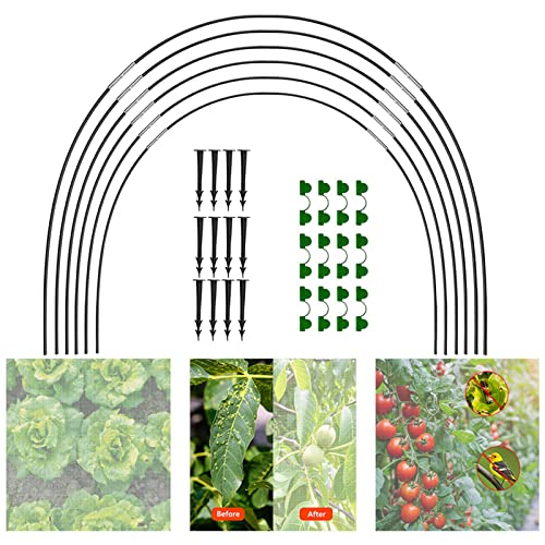 Teksome Gewächshausreifen für Hochbeete | Gewächshaus Grow Tunnel | Garten Stützrahmen | Rostfreie Fiberglas Gartenpfähle für Pflanzen, Gemüse von Teksome