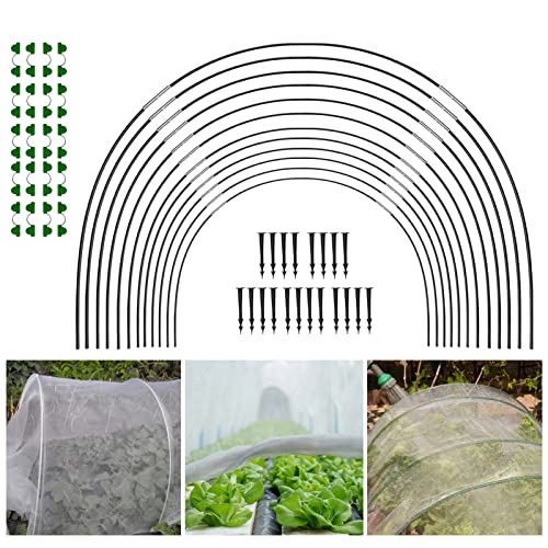 Teksome Gewächshausreifen für Hochbeete | Gewächshaus Grow Tunnel | Garten Stützrahmen | Rostfreie Fiberglas Gartenpfähle für Pflanzen, Gemüse von Teksome