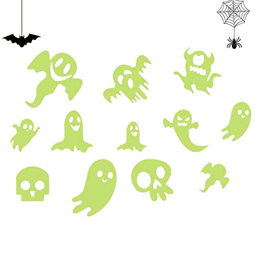 Teksome Glow in The Dark Halloween Decals, Halloween Glowing Wall Stickers, Removable Window Sticker Spooky Decal for Halloween Party Supplies Home Wall Decor von Teksome