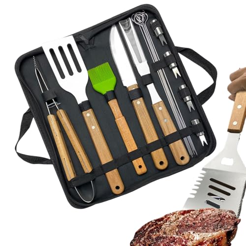 Teksome Grill Werkzeug Set,16-teiliges Edelstahl Grillzubehör - Grillspatel Zange Bürste Tragbare Kochutensilien Für Camping Garten Picknick Teksome Grill Werkzeug Set,16-teiliges Edelstahl Grillzubehör - Grillspatel Zange Bürste Tragbare Kochutensilien Für Camping Garten Picknick von Teksome