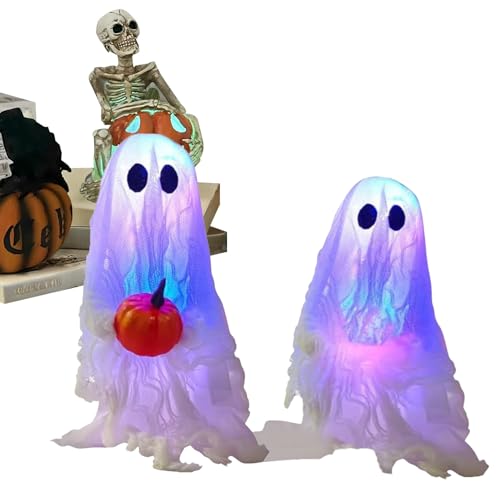 Teksome Halloween Geist | Gespenstisch Niedliche Halloween Deko,2 Stücke Beleuchtete Gothische Festliche Deko Für Fenster Wohnung Garten Tisch Party Teksome Halloween Geist | Gespenstisch Niedliche Halloween Deko,2 Stücke Beleuchtete Gothische Festliche Deko Für Fenster Wohnung Garten Tisch Party von Teksome