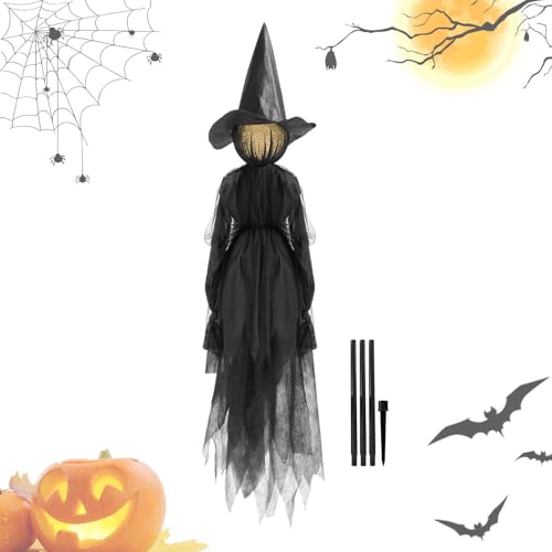 Teksome Halloween Outdoor Dekoration Hexen - Beleuchtete Hexen Mit Soundeffekt | Horror-Deko Für Halloween Terrasse Rasen Gartenbereich von Teksome