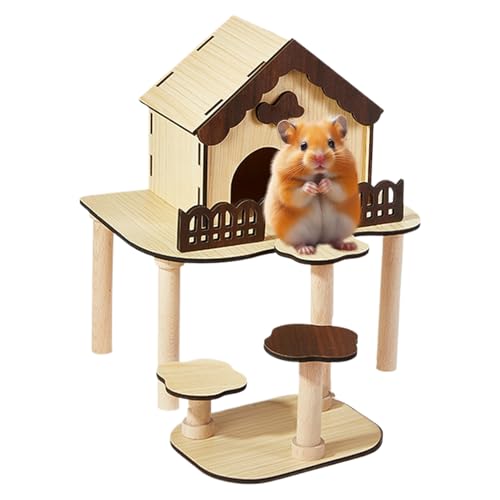 Teksome Hamsterburg - Goldbär Holz Hütte mit Kletterleiter - Spielvilla Käfig Zubehör für Zwerghamster Rennmäuse Haustiere Teksome Hamsterburg - Goldbär Holz Hütte mit Kletterleiter - Spielvilla Käfig Zubehör für Zwerghamster Rennmäuse Haustiere von Teksome