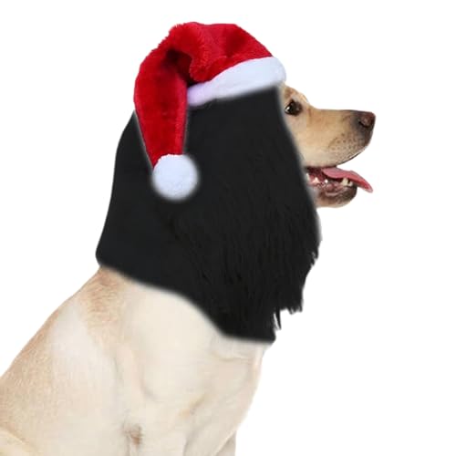 Teksome Hund Katze Weihnachtsmann Hut,Weihnachts Hundekostüm - Haustier Kleidung Winter Familiennacht Kinder Outdoor Party Jugend Teenager von Teksome