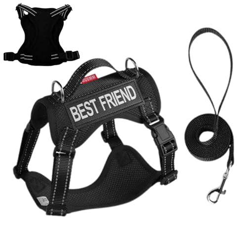 Teksome Hundegeschirr Set | Ausbruchssicheres Verstellbares Katzen Geschirr Mit Weichem Mesh Und Reflektierendem Streifen - Weiches Leichtes Trainingshalsband Mit Verstellbarer Anti-Flucht-Funktion Teksome Hundegeschirr Set | Ausbruchssicheres Verstellbares Katzen Geschirr Mit Weichem Mesh Und Reflektierendem Streifen - Weiches Leichtes Trainingshalsband Mit Verstellbarer Anti-Flucht-Funktion von Teksome