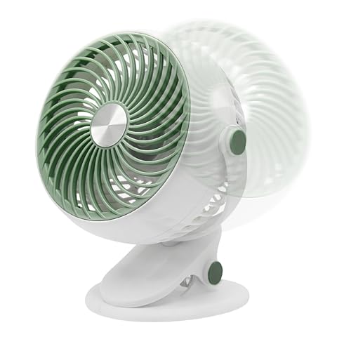 Teksome Klemmventilator - Kühlender Tischventilator mit Klemmvorrichtung - USB-Ladebarer Luftkühler mit Neigungseinstellung Tragbares Gerät 5 Geschwindigkeitsstufen für Schlafzimmer Nachttisch Zuhause Teksome Klemmventilator - Kühlender Tischventilator mit Klemmvorrichtung - USB-Ladebarer Luftkühler mit Neigungseinstellung Tragbares Gerät 5 Geschwindigkeitsstufen für Schlafzimmer Nachttisch Zuhause von Teksome