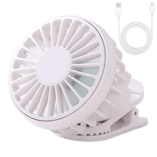 Teksome Klemmventilator - Tragbarer Akku Ventilator Mit Stabilem Klemmfuß,Persönlicher Kühlventilator Für Reisen Outdoor Zuhause Kinderwagen USB-Aufladbar von Teksome
