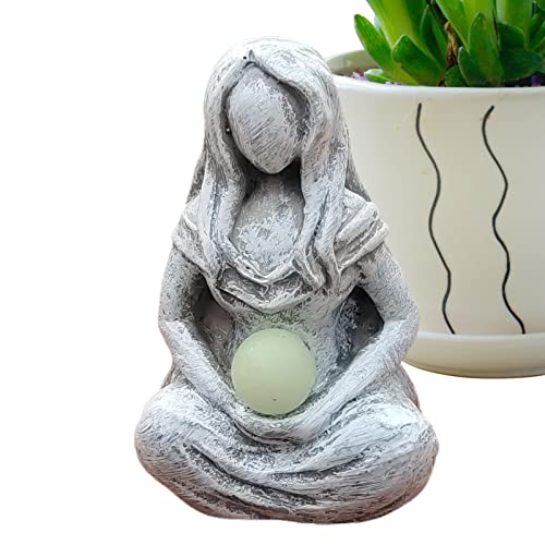 Teksome Mondgöttin Figuren | Kreative Mutter Erde Kunst Statue | Harz Mond Göttin Ornamente Muttertag Für Outdoor Kreative Dekorative Figur Garten von Teksome