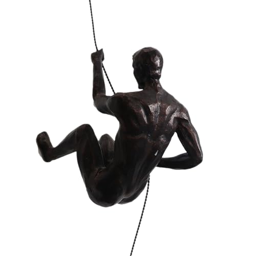 Teksome Nordische Moderne Schlichte Harzskulptur | Kletternder Mann Wandkunst Skulptur Dekoration Statue Figur Zuhause & Büro, Klettern Einzigartige Geschenke von Teksome