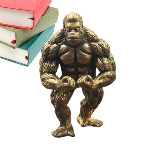 Teksome Orang-Utan-Statue, Kupfer-Gorilla-Schreibtischdekoration, Kupfer- -Gorilla-Statuen, Bodybuilder-Gorilla-Figur, kleine Schimpansen-Tier-Gartenstatuen für den Schreibtisch von Teksome