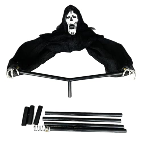 Teksome Outdoor Halloween Deko - Dekoration Einer Vogelscheuchen-Hexe für Halloween im Außenbereich,Wetterfeste Horrorszene Requisiten und Dekorationen, geeignet für Friedhof, Rasen, Garten, Hof und von Teksome