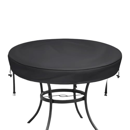 Teksome Outdoor Terrassen Tischabdeckung,Wasserdichte Terrassenmöbel Schutzhülle - Runder Staubdichter Tischschutz Für Camping Picknick Garten Und Outdoor von Teksome