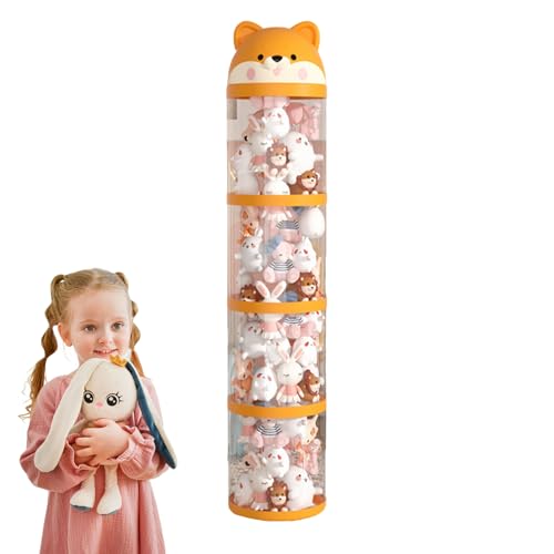Teksome Plüschtier Halter - Plüschtier Aufbewahrung Organizer Turm - Transparenter Röhrenbehälter Großraum Aufbewahrung Kinderzimmer Spielzimmer Deko von Teksome