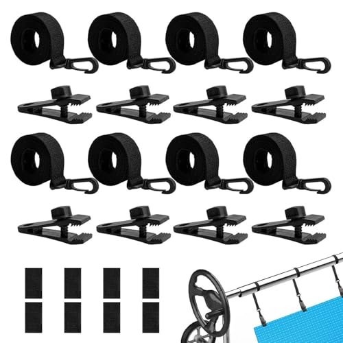Teksome Pool Cover Reel Straps - Pool Cover Straps for Reel | Heat Retaining UV Resistant with Hooks, Clips for Exercise Outdoor Recreation, Swimming von Teksome