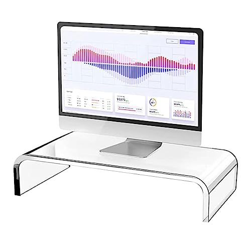 Teksome Schreibtischerhöhung für Monitor, Desktop-Monitorerhöhung, platzsparender Tisch-Organizer | Acryl-Tischerhöhung, Schreibtisch-Aufbewahrungsständer für Büros, Computer-Monitor und Heim-Laptop von Teksome