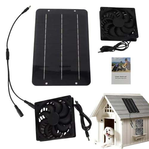 Teksome Solargetriebener Ventilator Für Außenbereich - Doppellüfter für solare Belüftung im Außenbereich - Effektive Belüftung Tragbares Kühlsystem Für Rucksackreisen von Teksome