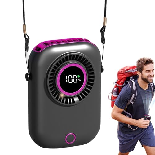 Teksome Tragbarer Handventilator - Elektrischer Handventilator | 5-Stufen Aufladbarer Digitaldisplay Taille Nacken Kühler Für Camping Reisen Sport & Freizeit Teksome Tragbarer Handventilator - Elektrischer Handventilator | 5-Stufen Aufladbarer Digitaldisplay Taille Nacken Kühler Für Camping Reisen Sport & Freizeit von Teksome