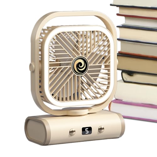 Teksome Ventilator Für Schreibtisch | Leiser Tischventilator Mit Kühlfunktion - Neigbar Tragbarer Batteriebetriebener Ventilator Mit Nachtlicht Für Reiseaccessoires Schreibtisch Zuhause von Teksome