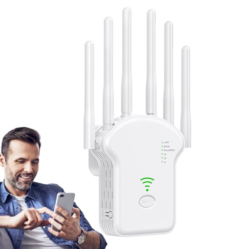 WLAN Verstärker | Internet Signal Verstärker,Tragbarer WLAN Verstärker Mit 1200Mbps Dualband Für Draußen Arbeitsplatz Keller Nutzung von Teksome