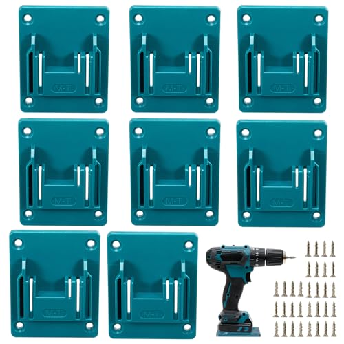 8 Stück Wandhalterung Werkzeughalter für Makita 18V, Elektrowerkzeug Bohrwerkzeuge Halterung Maschinenhalter, Schrauber Halterung mit Schrauben, Halterung Maschinenhalter Werkstatt Speicherung von Tel Charme *