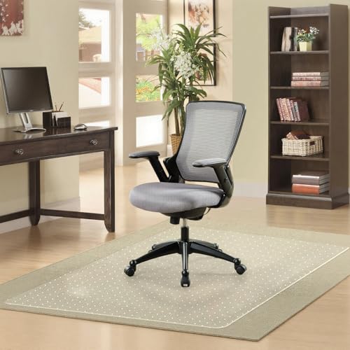 Bürostuhlmatte für Teppiche, 75 x 120 cm, PVC, transparent, rutschfest, Teppichschutzmatte für niedrige und mittlere Florteppiche, dicke Anti-Curl-Schreibtischstuhlmatte für einfaches Gleiten auf von Tel Charme *