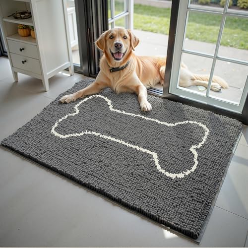 Fußmatte Grau Für Den Innenbereich 50 * 80cm, Fußabtreter mit Muster, Waschbar Fussmatt, Wasserdicht Türmatte, Rutschfester Schmutzfänger Teppich für Eingang, Haustür, Patio, Flur, Garten Fußmatte Grau Für Den Innenbereich 50 * 80cm, Fußabtreter mit Muster, Waschbar Fussmatt, Wasserdicht Türmatte, Rutschfester Schmutzfänger Teppich für Eingang, Haustür, Patio, Flur, Garten von Tel Charme *