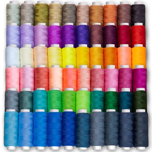 NäHgarn Set 60 Farben NäHgarn FüR NäHmaschine 250 yard Nähmaschinengarn Beliebte Und Standardfarben Aus Polyester FüR Overlock NäHmaschinen NäHset Grundausstattung von Tel Charme *