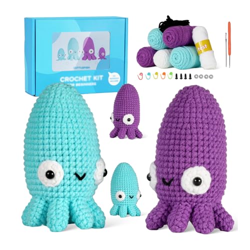 Tel Charme * Häkelset für Anfänger, Tier-Häkelset, Strick-Starterpaket für Erwachsene und Kinder (inkl. Video-Tutorial und Anleitung), tolles Geschenk für Kinder, Freunde und Familie von Tel Charme *