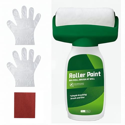 Wandfarbe Ausbessern Weiß 500ml, Wandreparatur Rollfarbe, Weiße Wandfarbe, Ausbesserungsfarbe Weiss Roller, Wandfarbroller geeignet für die Reparatur von Wänden mit Latexfarbe, wasserbasiert von Tel Charme *