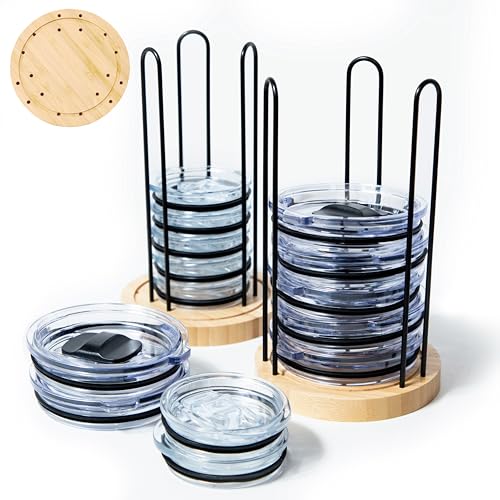 TelKeen 2 x Becherdeckel-Organizer, abnehmbarer Becherdeckel-Organizer für einfache, moderne Becher/Yeti-Becher/Stanley-Becher-Deckel, hält bis zu 20 Deckel, Tassen-Organizer für Küchenorganizer und von TelKeen