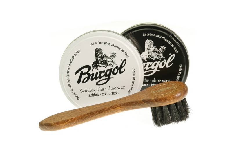 TelMo Doppelpack Burgol Schuhwachs 100ml mit TelMo Cremebürste Schuhcreme von TelMo