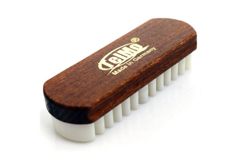 TelMo Schuhputzbürste Braune Wildlederbürste Raulederbürste Nubukbürste mit Kreppauflage von TelMo