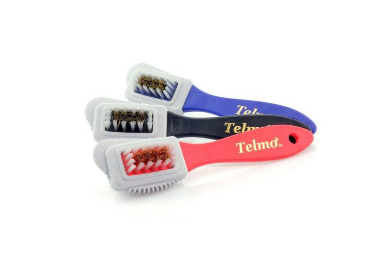 TelMo Schuhputzbürste Wildlederbürste Nubuk Rauleder mit abrasiven R-Gummi & Messingeinsatz von TelMo