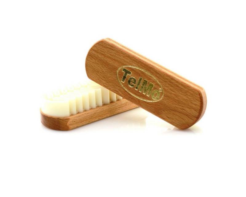 TelMo Schuhputzbürste Wildlederbürste Raulederbürste Nubukbürste mit Kreppauflage von TelMo