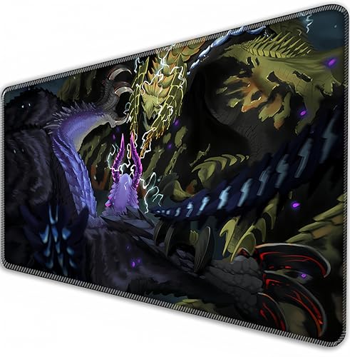 Monster Hunter Wilds Mauspad Anime | XXL | Gaming Anime Large Mouse Pad Schwarz mit rutschfester Gummibasis wasserdicht und strukturierte Oberfläche perfekt für Computer und PC (800 x 300 mm) von Telabakolu