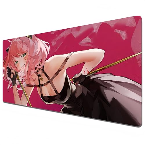 Spy x Family XXL-Mauspad | Anya Forger Großes wasserdichtes Schreibtischpad – Yor Forger Base Mouse Pad aus rutschfestem Gummi, Loid Forger Mauspad (900 x 400 mm) von Telabakolu