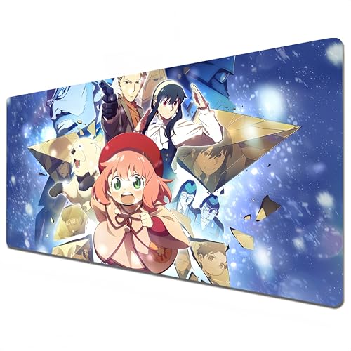 Spy x Family XXL-Mauspad | Anya Forger Großes wasserdichtes Schreibtischpad – Yor Forger Base Mouse Pad aus rutschfestem Gummi, Loid Forger Mauspad (900 x 400 mm) von Telabakolu
