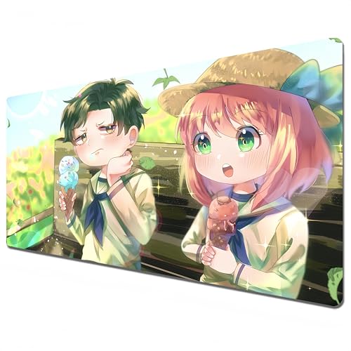 Spy x Family XXL-Mauspad | Anya Forger Großes wasserdichtes Schreibtischpad – Yor Forger Base Mouse Pad aus rutschfestem Gummi, Loid Forger Mauspad (900 x 400 mm) von Telabakolu