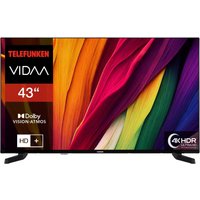 Fernseher 43 Zoll Smart TV VIDAA (4K UHD, HDR Dolby Vision, HD+ 6 Monate, Triple-Tuner) von Telefunken