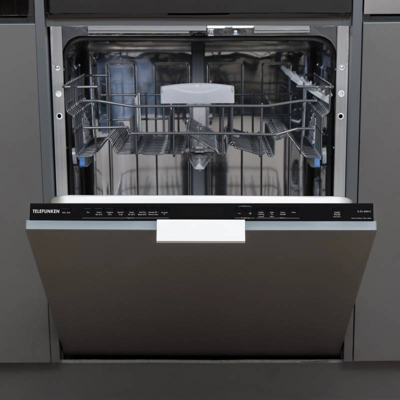 Telefunken Geschirrspüler vollintegriert Einbauspülmaschine 60 cm 12 Maßgedecke 9 Programme AquaStop G-EV-6014-C von Telefunken