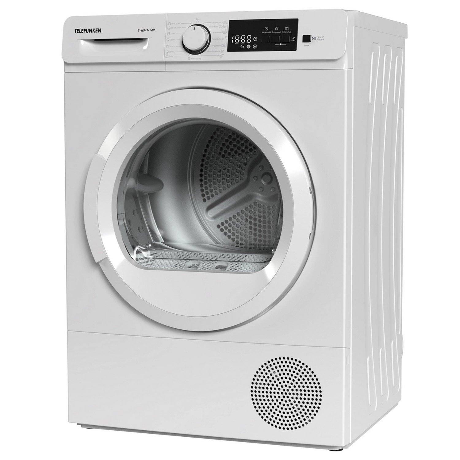 Telefunken Wärmepumpentrockner 7kg mit 15 Programmen A++ Startzeitvorwahl Knitterschutz T-WP-7-1-W Telefunken Wärmepumpentrockner 7kg mit 15 Programmen A++ Startzeitvorwahl Knitterschutz T-WP-7-1-W von Telefunken