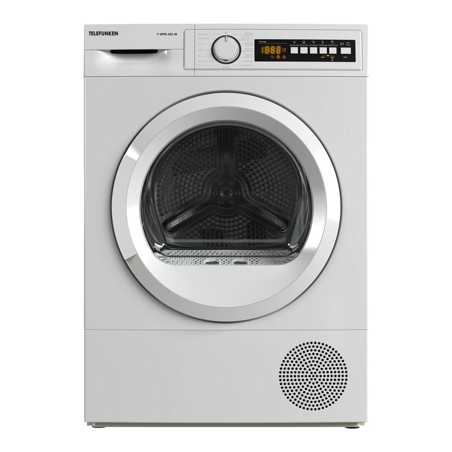Telefunken Wärmepumpentrockner 8kg 15 Programme A+++ Startzeitvorwahl Knitterschutz T-WP8-202-W Telefunken Wärmepumpentrockner 8kg 15 Programme A+++ Startzeitvorwahl Knitterschutz T-WP8-202-W von Telefunken