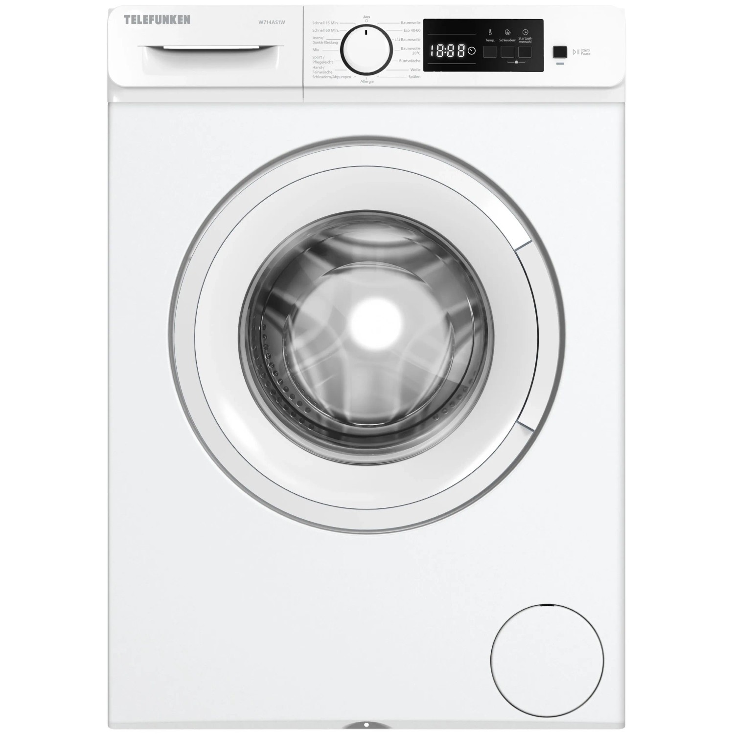 Telefunken Waschmaschine 7kg Frontlader 1400 U/Min. Inverter Motor AquaStop Schontrommel W714AS1W Weiß von Telefunken