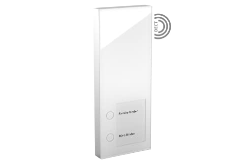 DoorLine Slim DECT Farbe: Weiß von Telegärtner Elektronik l Clevere Türstation l per Knopfdruck mit der AVM FRITZ!Box zur Tür-Sprechanlage gekoppelt l erweiterbar zur Video-Sprechanlage I von DOORLINE