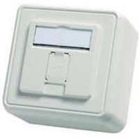 Modul-Aufnahme 1-fach AP, alpinweiß - 80 x 80 x 52,3 mm von Telegärtner